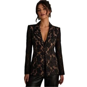 Gothic Dark Romance Lace Blazer Sheer Sleeve Structured Lulus Party Jacket NWT M
